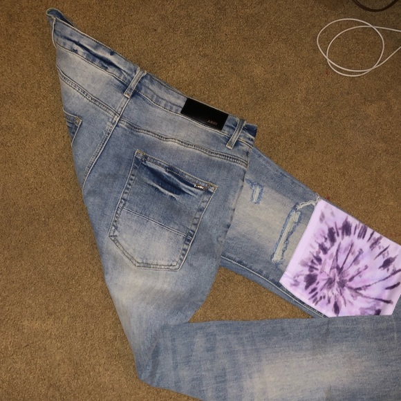 Brand new Amiri art tie dye patch Jeans original indigo - Picture 3 of 7
